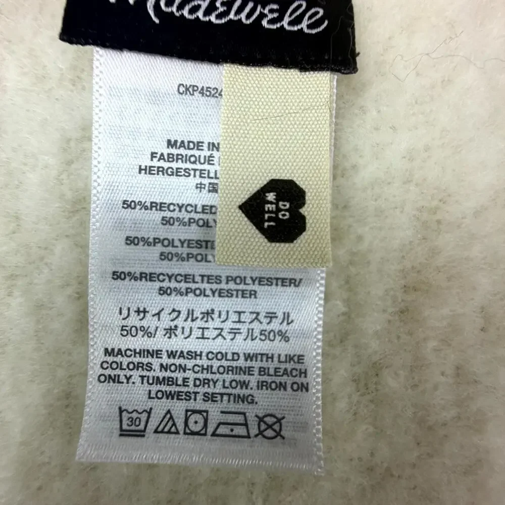 Madewell‎ Brushed Oversized Scarf Womens One Size Toffee Recycled Plaid Fringe